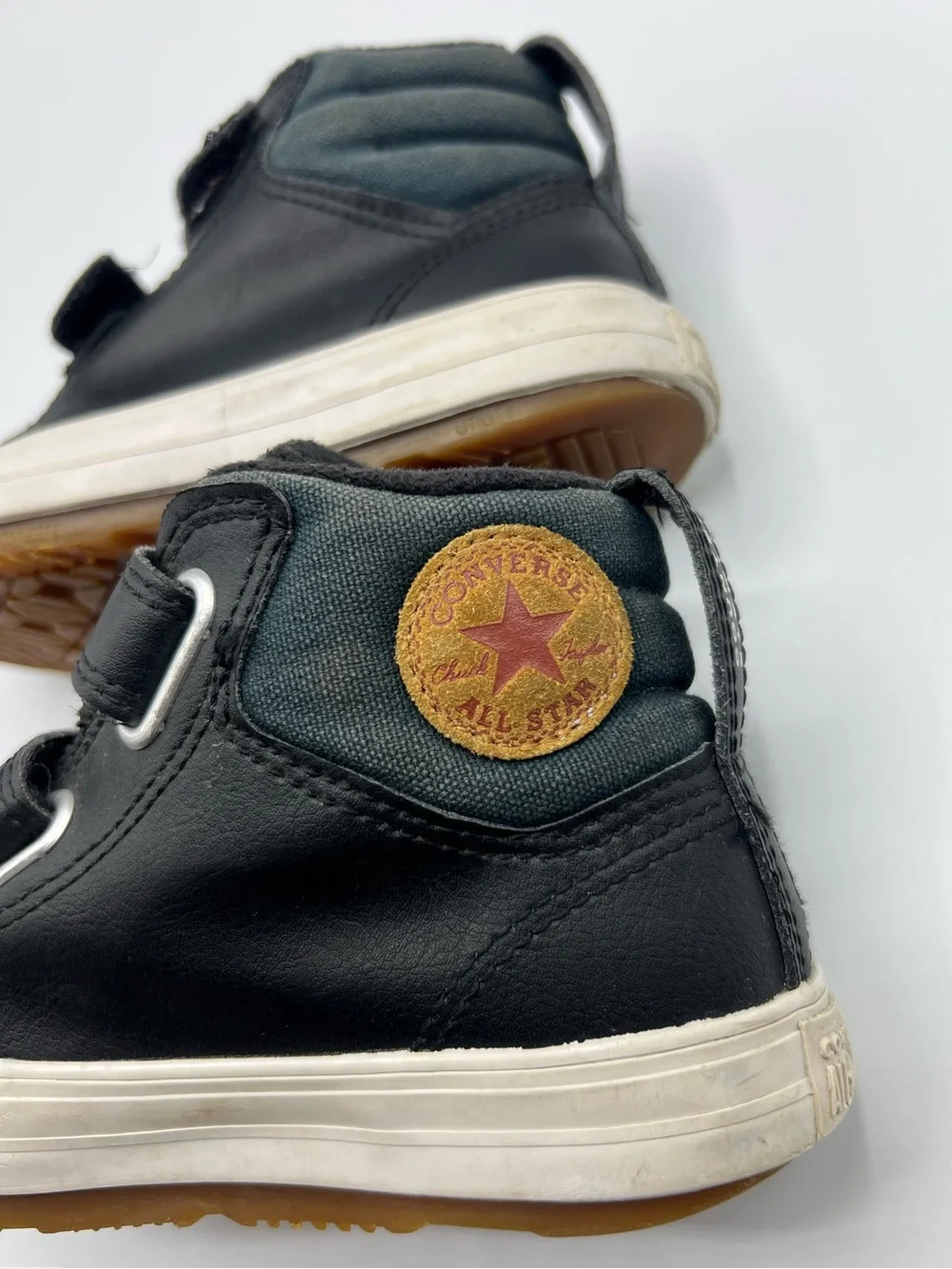 Converse Kids Black High-Top Sneakers with White Toe Caps